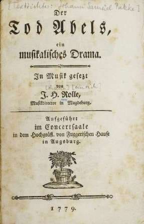 Der Tod Abels, ein musikalisches Drama, 1779