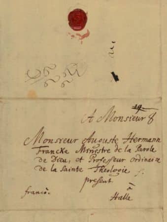 Brief von Sturm an Monsieur Augouste Hermann Francke