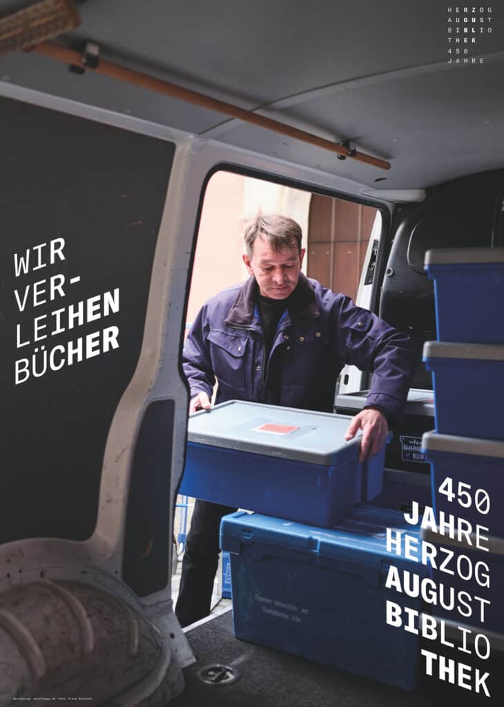 Plakat: Wir verleihen Bücher